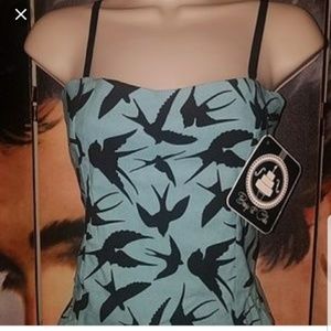 Banjo & cake ritzy swallows dress pinup rockabilly